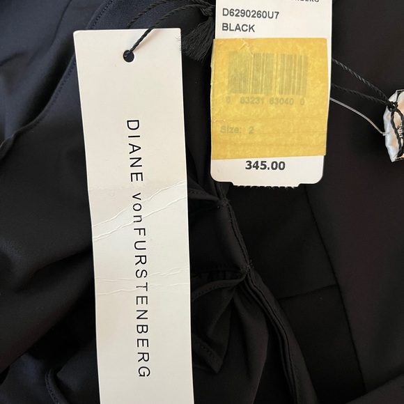 Diane von Furstenberg Black Dress with Ruffled Front NWT - Picture 10 of 10